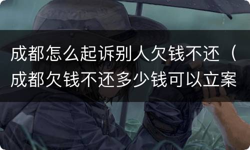 成都怎么起诉别人欠钱不还（成都欠钱不还多少钱可以立案）