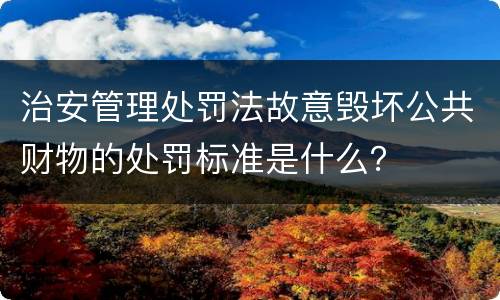 治安管理处罚法故意毁坏公共财物的处罚标准是什么？