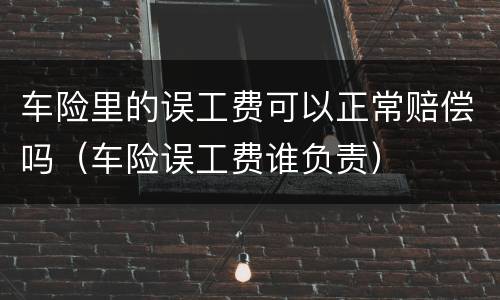 车险里的误工费可以正常赔偿吗（车险误工费谁负责）