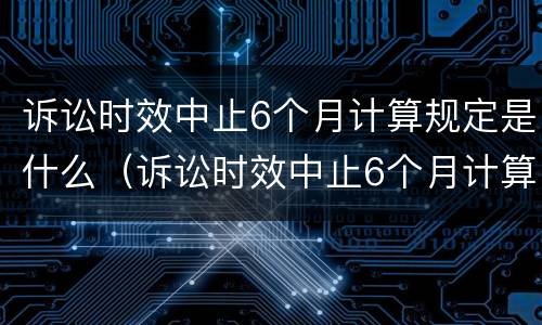 诉讼时效中止6个月计算规定是什么（诉讼时效中止6个月计算规定是什么意思）