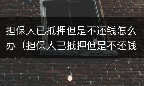 担保人已抵押但是不还钱怎么办（担保人已抵押但是不还钱怎么办呢）