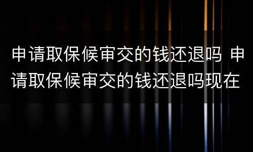 申请取保候审交的钱还退吗 申请取保候审交的钱还退吗现在