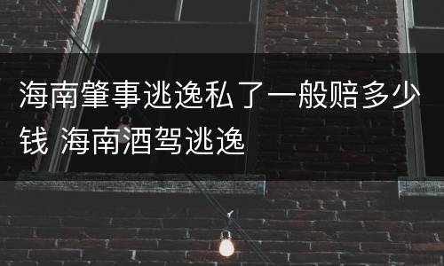 海南肇事逃逸私了一般赔多少钱 海南酒驾逃逸