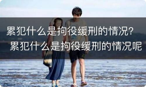 累犯什么是拘役缓刑的情况？ 累犯什么是拘役缓刑的情况呢