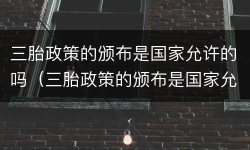 三胎政策的颁布是国家允许的吗（三胎政策的颁布是国家允许的吗英语）