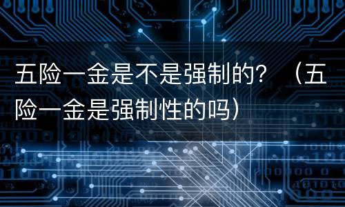 五险一金是不是强制的？（五险一金是强制性的吗）