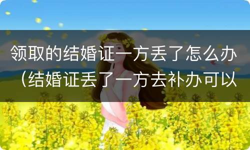领取的结婚证一方丢了怎么办（结婚证丢了一方去补办可以吗）