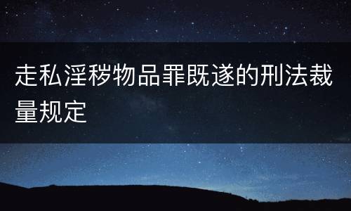 走私淫秽物品罪既遂的刑法裁量规定