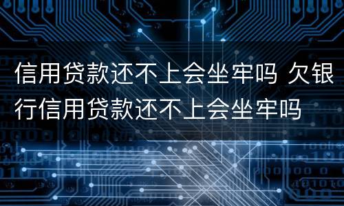 信用贷款还不上会坐牢吗 欠银行信用贷款还不上会坐牢吗
