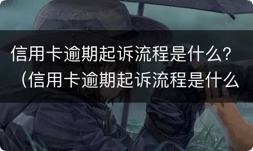 信用卡逾期起诉流程是什么？（信用卡逾期起诉流程是什么意思）