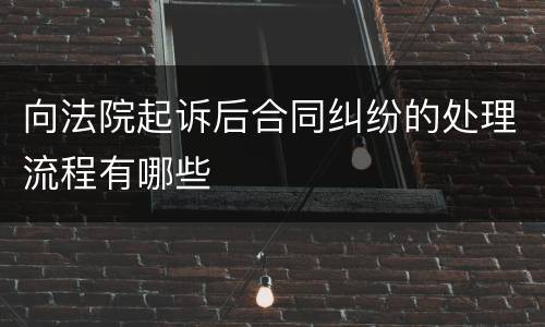 向法院起诉后合同纠纷的处理流程有哪些