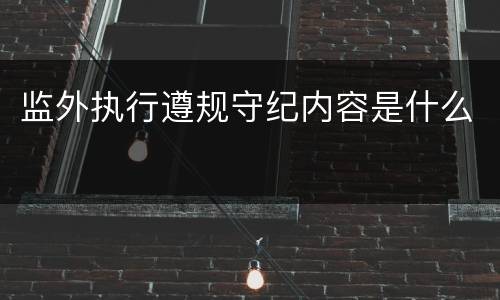 监外执行遵规守纪内容是什么
