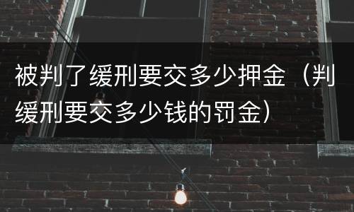被判了缓刑要交多少押金（判缓刑要交多少钱的罚金）