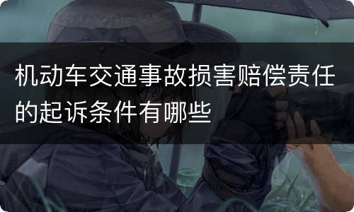 机动车交通事故损害赔偿责任的起诉条件有哪些