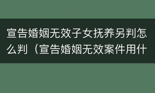 宣告婚姻无效子女抚养另判怎么判（宣告婚姻无效案件用什么程序）