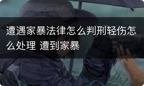 遭遇家暴法律怎么判刑轻伤怎么处理 遭到家暴