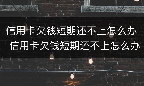 信用卡欠钱短期还不上怎么办 信用卡欠钱短期还不上怎么办呢