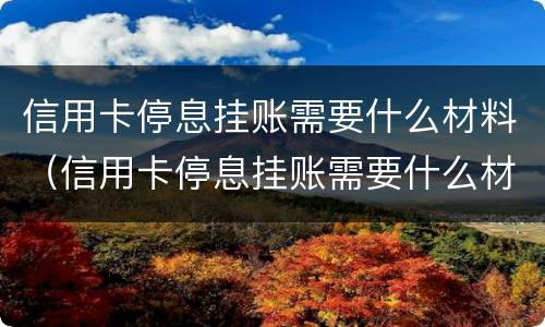 信用卡停息挂账需要什么材料（信用卡停息挂账需要什么材料和手续）