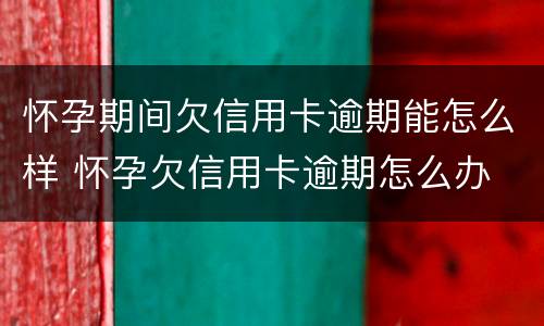 怀孕期间欠信用卡逾期能怎么样 怀孕欠信用卡逾期怎么办