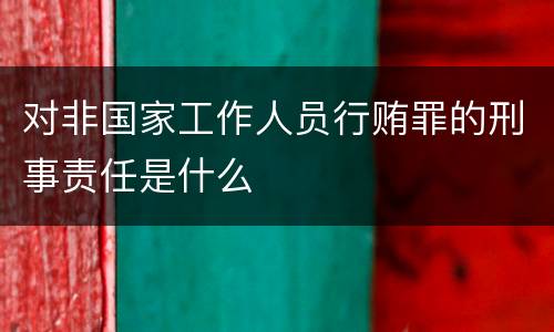 对非国家工作人员行贿罪的刑事责任是什么