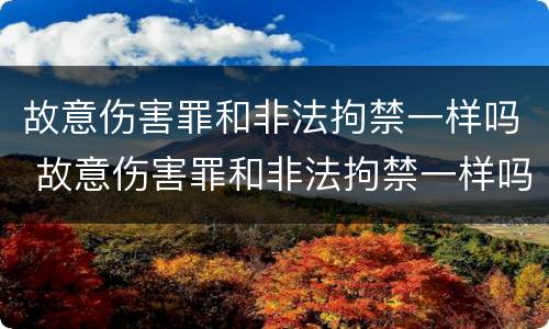 故意伤害罪和非法拘禁一样吗 故意伤害罪和非法拘禁一样吗怎么判