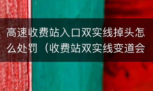 高速收费站入口双实线掉头怎么处罚（收费站双实线变道会被拍吗）