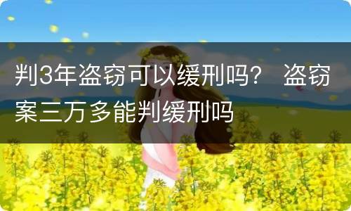 判3年盗窃可以缓刑吗？ 盗窃案三万多能判缓刑吗