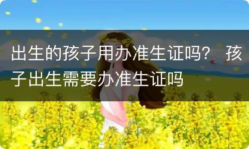 出生的孩子用办准生证吗？ 孩子出生需要办准生证吗