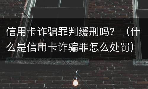信用卡诈骗罪判缓刑吗？（什么是信用卡诈骗罪怎么处罚）