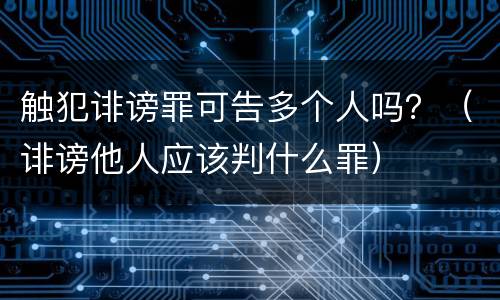 触犯诽谤罪可告多个人吗？（诽谤他人应该判什么罪）