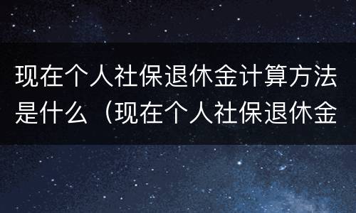 现在个人社保退休金计算方法是什么（现在个人社保退休金计算方法是什么样的）