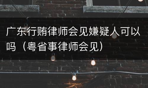 广东行贿律师会见嫌疑人可以吗（粤省事律师会见）