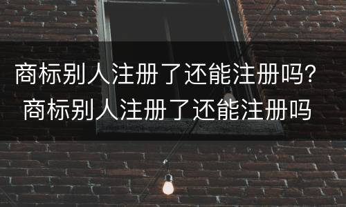 商标别人注册了还能注册吗？ 商标别人注册了还能注册吗 大类