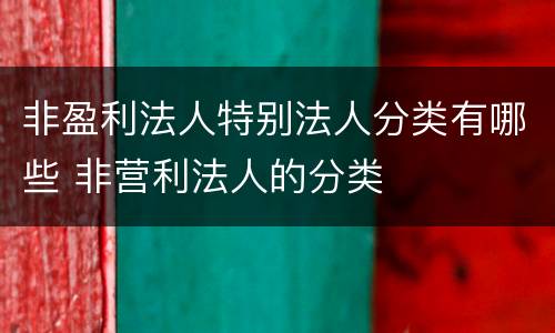 非盈利法人特别法人分类有哪些 非营利法人的分类