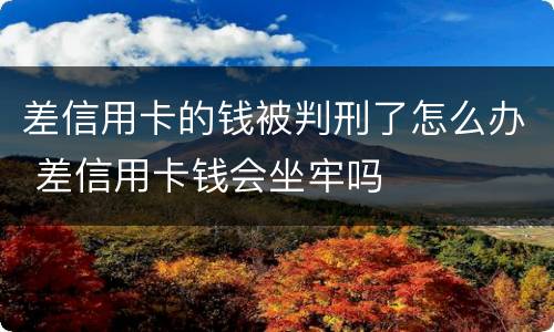 差信用卡的钱被判刑了怎么办 差信用卡钱会坐牢吗