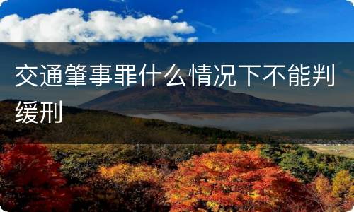 交通肇事罪什么情况下不能判缓刑