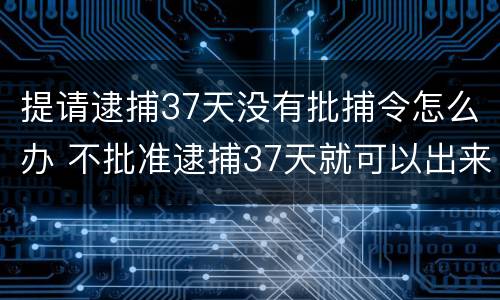 提请逮捕37天没有批捕令怎么办 不批准逮捕37天就可以出来吗