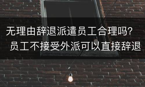 无理由辞退派遣员工合理吗？ 员工不接受外派可以直接辞退吗