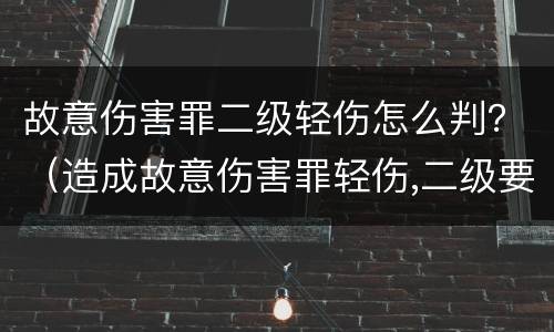 故意伤害罪二级轻伤怎么判？（造成故意伤害罪轻伤,二级要怎么判）