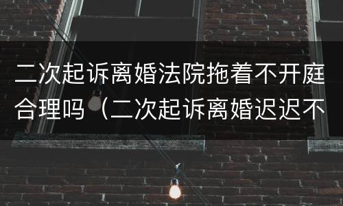 二次起诉离婚法院拖着不开庭合理吗（二次起诉离婚迟迟不开庭）