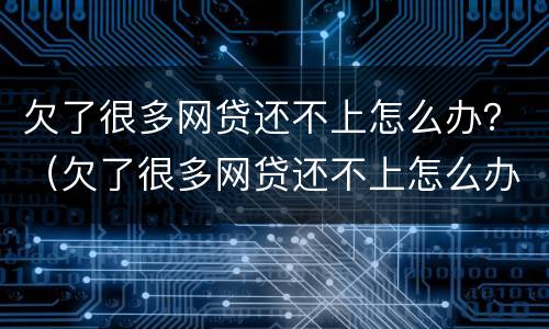 欠了很多网贷还不上怎么办？（欠了很多网贷还不上怎么办）
