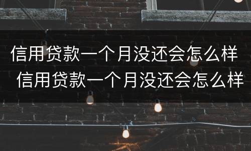 信用贷款一个月没还会怎么样 信用贷款一个月没还会怎么样吗