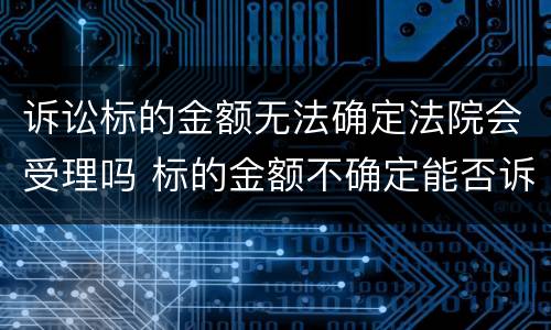 诉讼标的金额无法确定法院会受理吗 标的金额不确定能否诉讼
