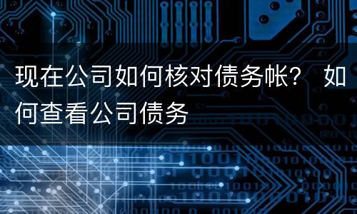 现在公司如何核对债务帐？ 如何查看公司债务