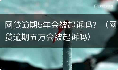 网贷逾期5年会被起诉吗？（网贷逾期五万会被起诉吗）