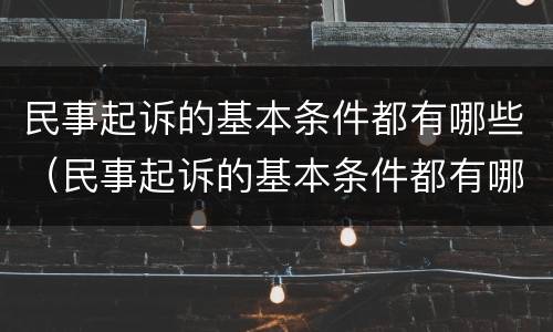 民事起诉的基本条件都有哪些（民事起诉的基本条件都有哪些呢）