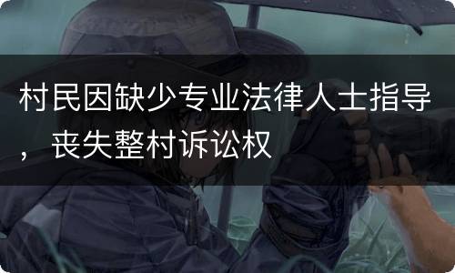 村民因缺少专业法律人士指导，丧失整村诉讼权
