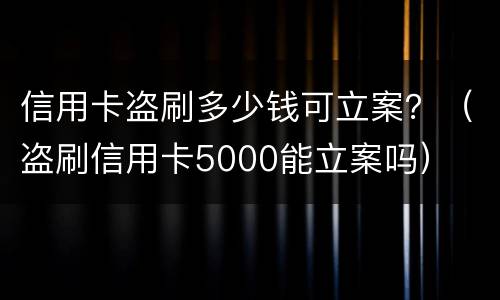 信用卡盗刷多少钱可立案？（盗刷信用卡5000能立案吗）