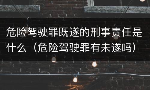 危险驾驶罪既遂的刑事责任是什么（危险驾驶罪有未遂吗）