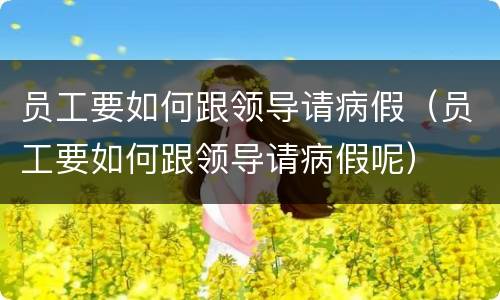 员工要如何跟领导请病假（员工要如何跟领导请病假呢）